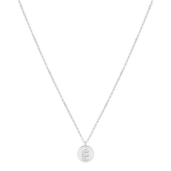 Argento Silver Preliminary Tag Necklace - Letter E