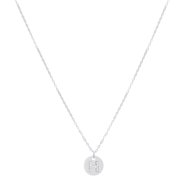 Argento Silver Preliminary Tag Necklace - Letter H