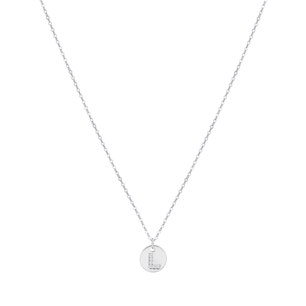 Argento Silver Preliminary Tag Necklace - Letter L