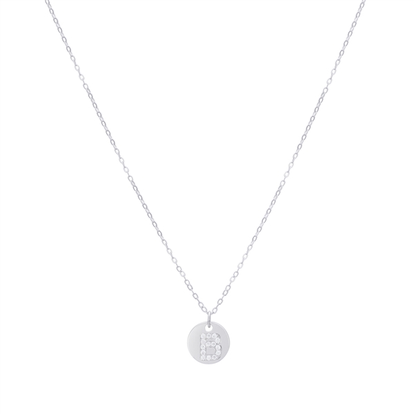 Argento Silver Preliminary Tag Necklace - Letter B
