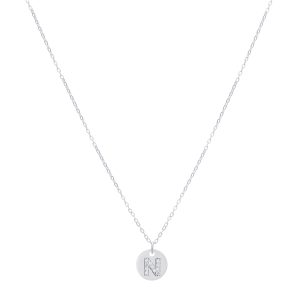 Argento Silver Preliminary Tag Necklace – Letter N