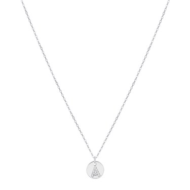 Argento Silver Preliminary Tag Necklace - Letter A