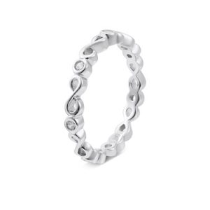 Argento Silver Infinity Band Ring – 56