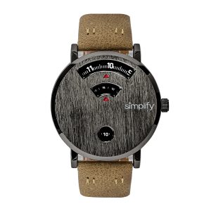 Simplify Unisex The 7000 Leather-Band Watch – Brown Stainless Steel – One Size