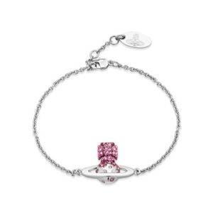 Vivienne Westwood Amethyst Crystal Porfiro Bas Reduction Bracelet – Silver
