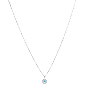 Argento Silver December Birthstone Halo Necklace - Silver
