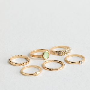 Gold Tone 6 Pack of Stacking Rings New Glance