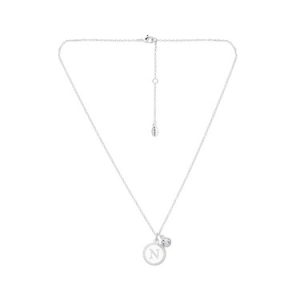 Karma Silver Letter N Coin Necklace – Silver