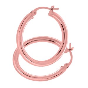 Diamant L’Eternel Womens 9ct Rose Gold Classic Hoop Earrings – One Size
