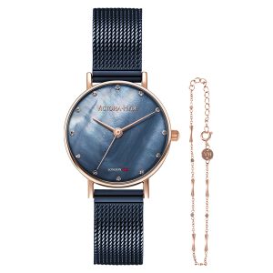 Victoria Hyde London Womens Watch Gift Set Loughton Pearl Blue – Blue/Navy Stainless Steel – One Size