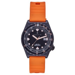 Nautis Mens Baltic Strap Watch w/Date – Orange Stainless Metal – One Measurement