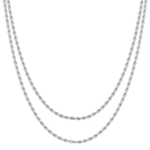 August Woods Silver Layered Sparkle Twist Necklace – 40cm