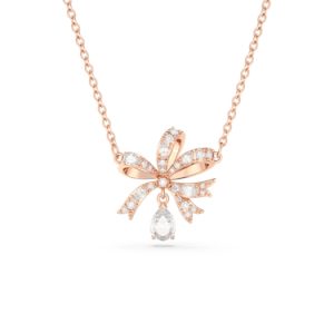 Swarovski Volta Rose Gold Bow Necklace – 38cm