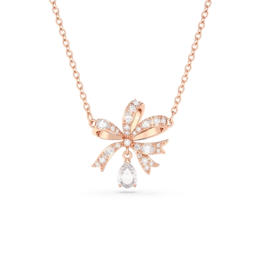 Swarovski Volta Rose Gold Bow Necklace - 38cm