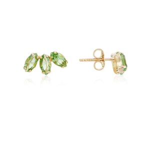 Argento Recycled Gold & Inexperienced Crystal Cluster Earrings – Gold