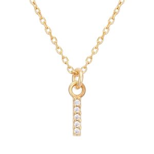 Argento Recycled Gold Letter Crystal Necklace – Letter I