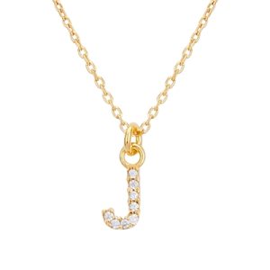 Argento Recycled Gold Letter Crystal Necklace – Letter J