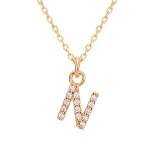 Argento Recycled Gold Letter Crystal Necklace – Letter N