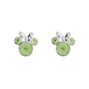 Disney Silver Minnie Mouse Birthstone Earrings – August