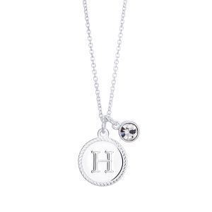 Karma Silver Letter Coin Necklace – Letter H