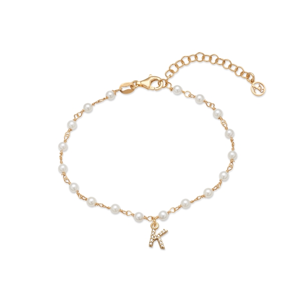 Argento Gold Letter Pearl Bracelet - Ok