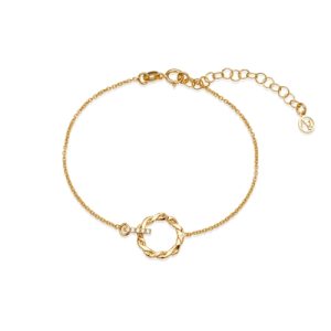 Argento Gold Twist Crystal Circle Bracelet – 16cm