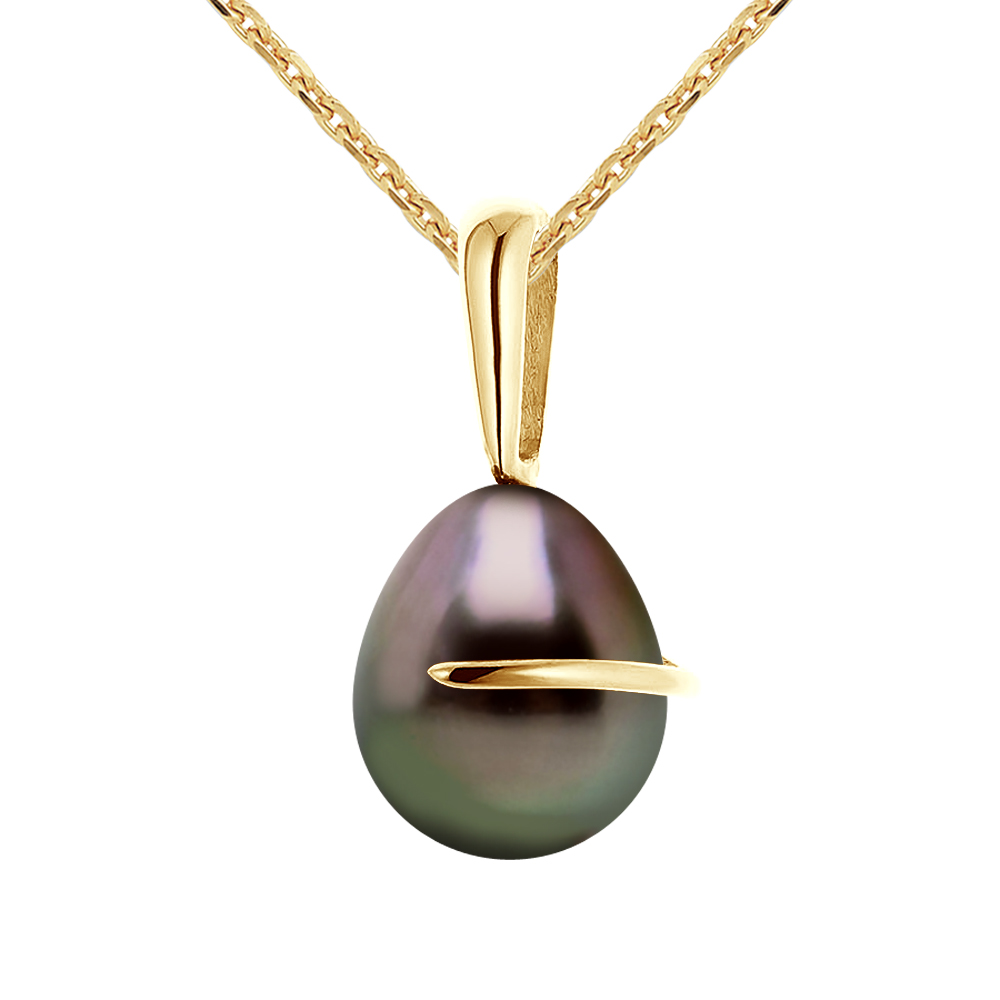 Diadema Womens - Pendant - Yellow Gold and Tahitian Pearl - Natural - One Size