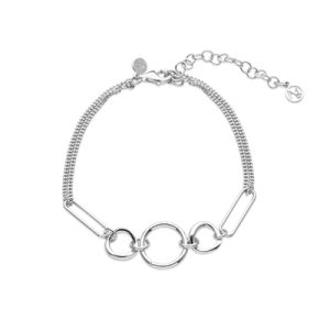 Argento Silver Circle Chain Bracelet – 16.5cm
