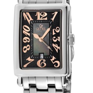 Gevril Ave of Americas Mini WoMens 7246RB Swiss Quartz Black Stainless Steel Limited Edition Watch – Silver – One Size