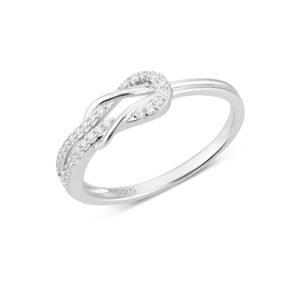 Argento Silver CZ Knot Ring – Ring Measurement 54 Silver