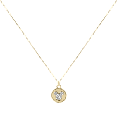 Disney Gold Mickey Double Sided Pendant - Gold