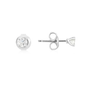 Argento Silver Lab Created 015ct Solitaire Stud Earrings – Silver