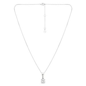 Argento Silver Lab Created 025ct Solitaire Necklace – Adjustable