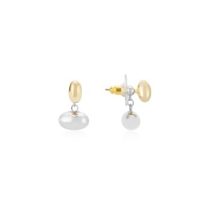 August Woods Silver Two Tone Pebble Earrings – Silver