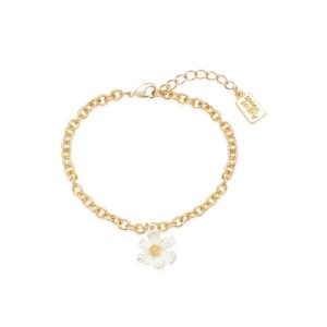 August Woods Gold Two-Tone Flower Pendant Bracelet – Silver