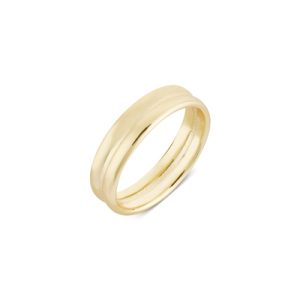 Argento Gold Ribbed Ring – Ring Dimension 64 Gold