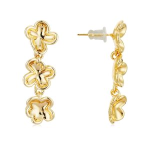 August Woods Gold Bloom Triple Drop Earrings – Gold