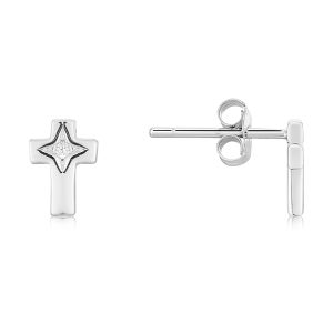 Argento Silver Crystal Move Stud Earrings – Silver