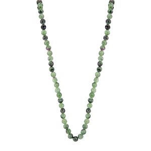 Over & Over Gold Stainless Metal Emerald Beaded Necklace – Gold