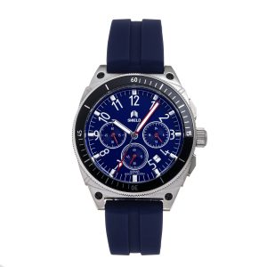 Shield Mens Sonar Chronograph Strap Watch w/Date – Navy Stainless Steel – One Size