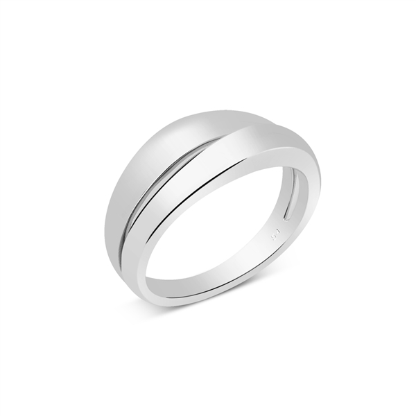 Argento Silver Chunky Overlap Ring - 54