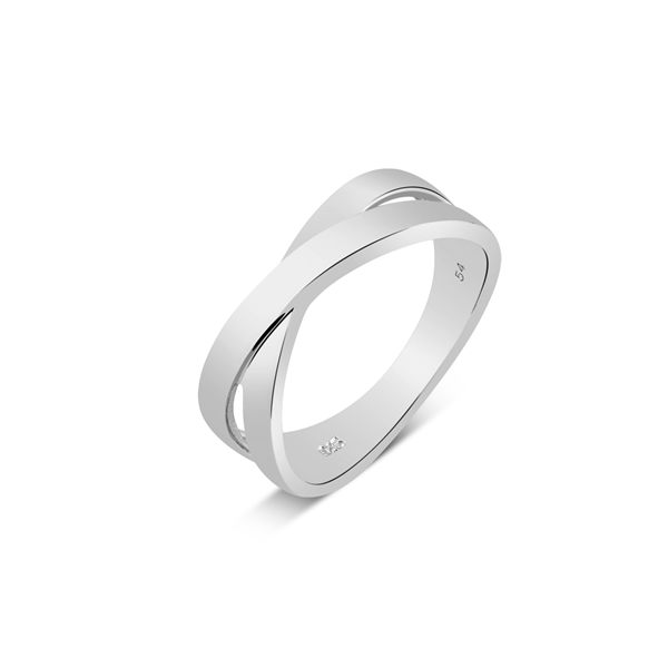 Argento Silver Vintage Crossover Ring - 62