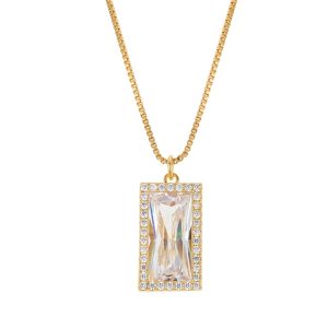 August Woods Gold Transparent Baguette Minimize Necklace – Gold