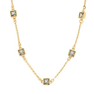 August Woods Gold Glimmer Inexperienced Multi Crystal Necklace – Gold