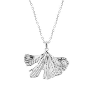 August Woods Silver Ginkgo Leaf Necklace – Silver