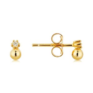 Argento Gold Double Ball Crystal Stud Earrings – Gold
