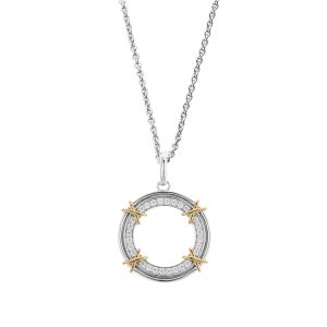 Argento Silver Two Tone Go Circle Necklace – Silver