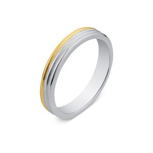 Argento Silver Two Tone Triple Band Ring – 62