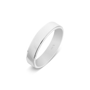 Argento Silver Brushed Silver Band Ring – 64