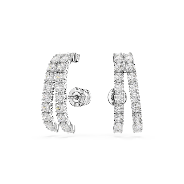 Swarovski Matrix Rhodium Plated Spherical Minimize Ear Cuff Earrings